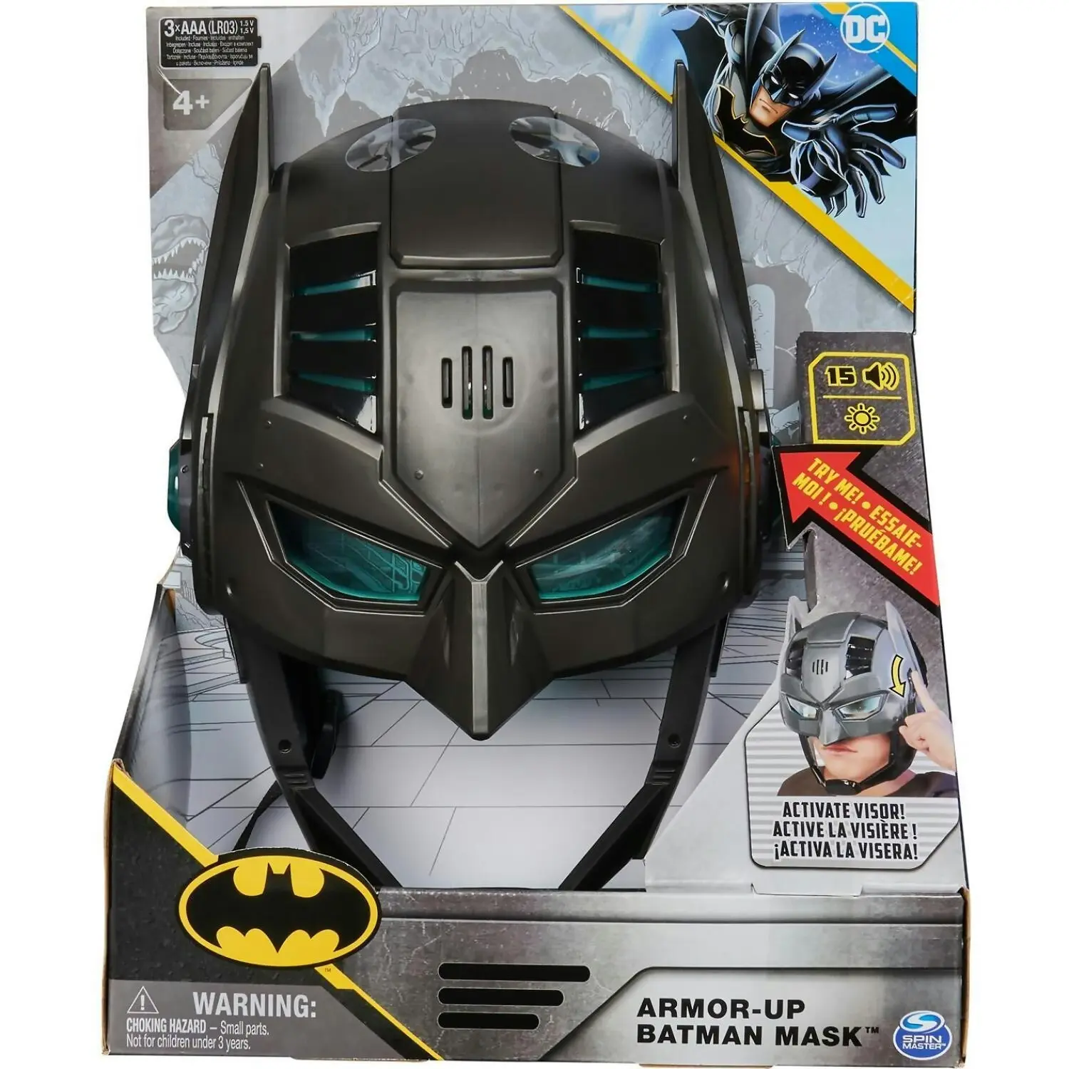 Dc Comics - Armor-up Batman Mask With Visor 15+ Sounds & Phrases Lights Up