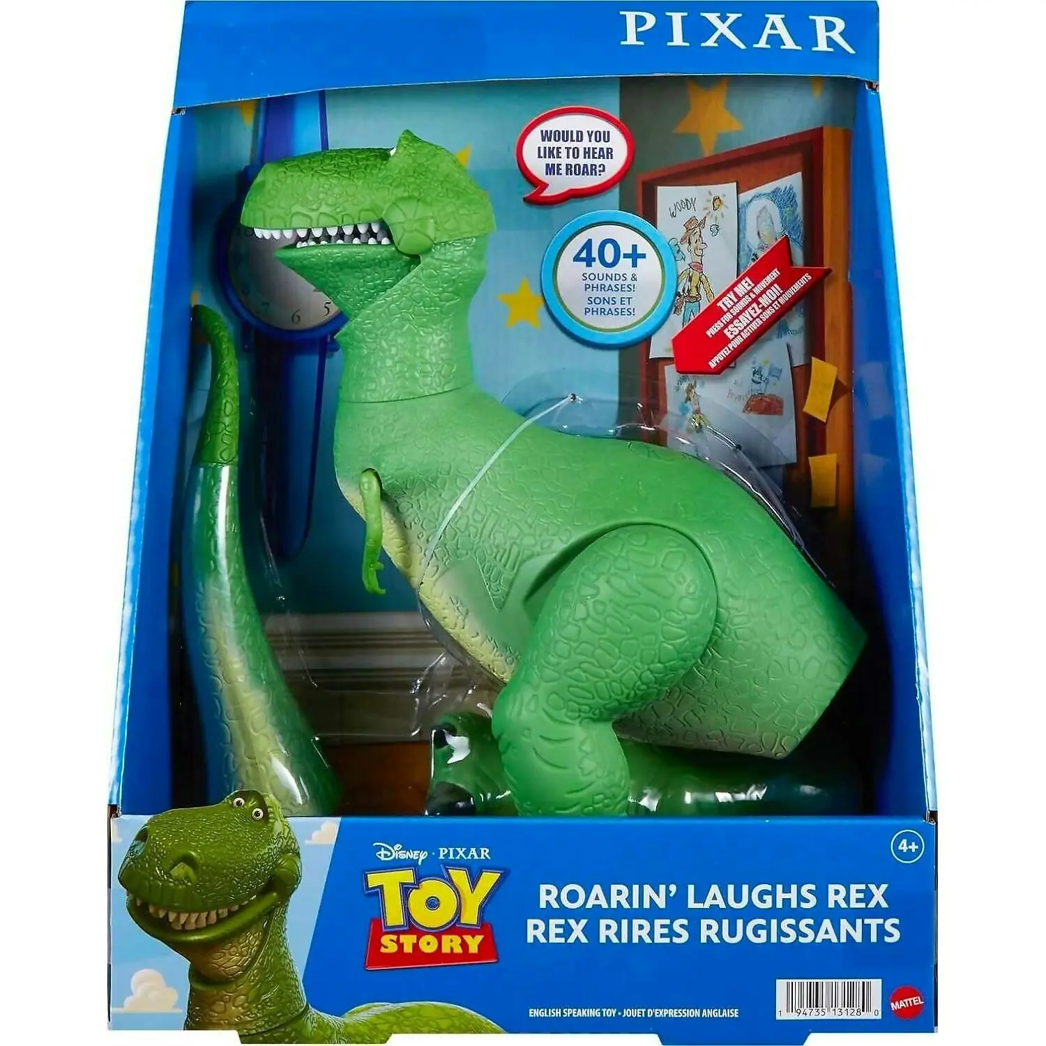 Disney Pixar - Toy Story Roarin’ Laughs Rex Moving & Talking Dinosaur Figure 28cm