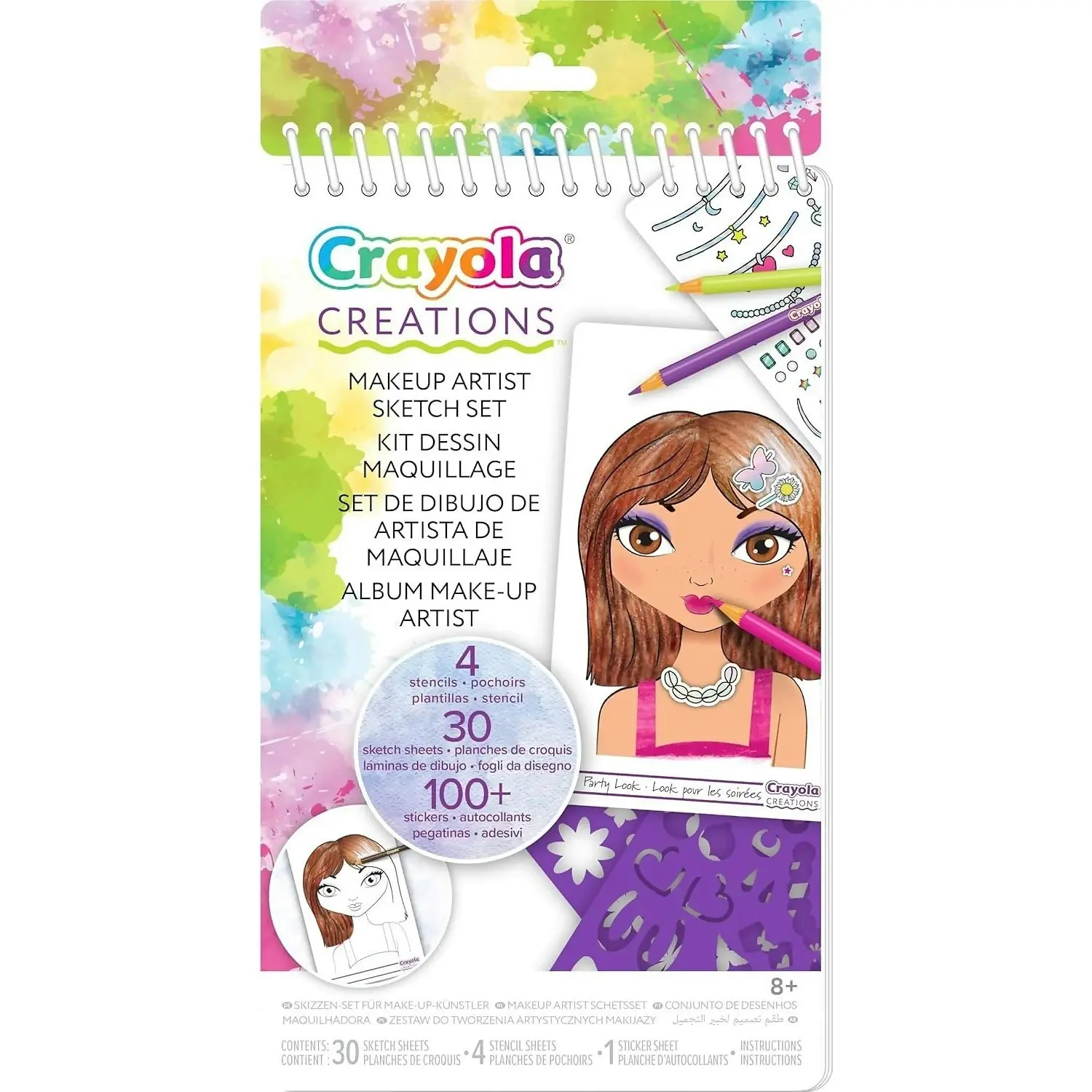 Crayola - Creations Make Up Artist Sketch Set - 4 Stencils 30 Sketch Sheets