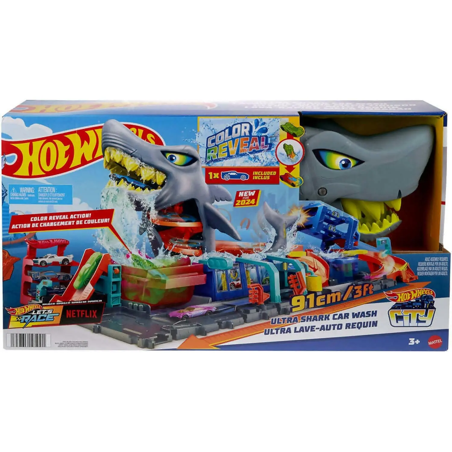 Hot Wheels - City Ultra Shark Car Wash Playset - Mattel