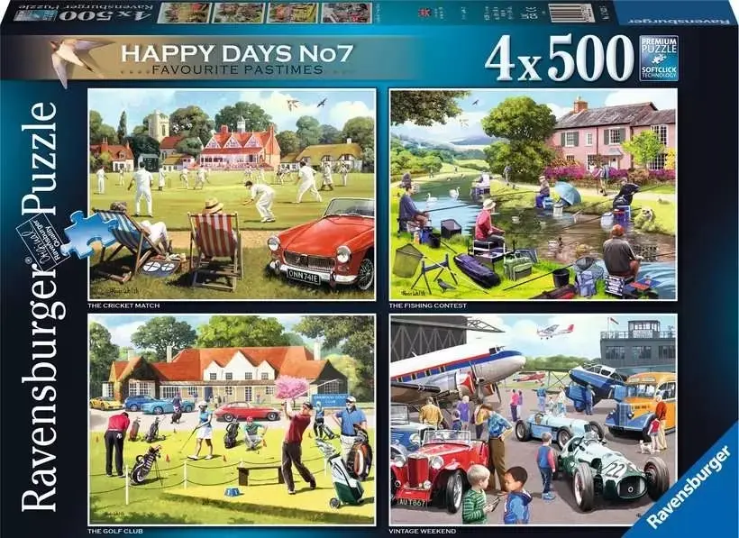 Ravensburger - Happy Days No. 7 Favourite Pastimes 4x500 Jigsaw Puzzle