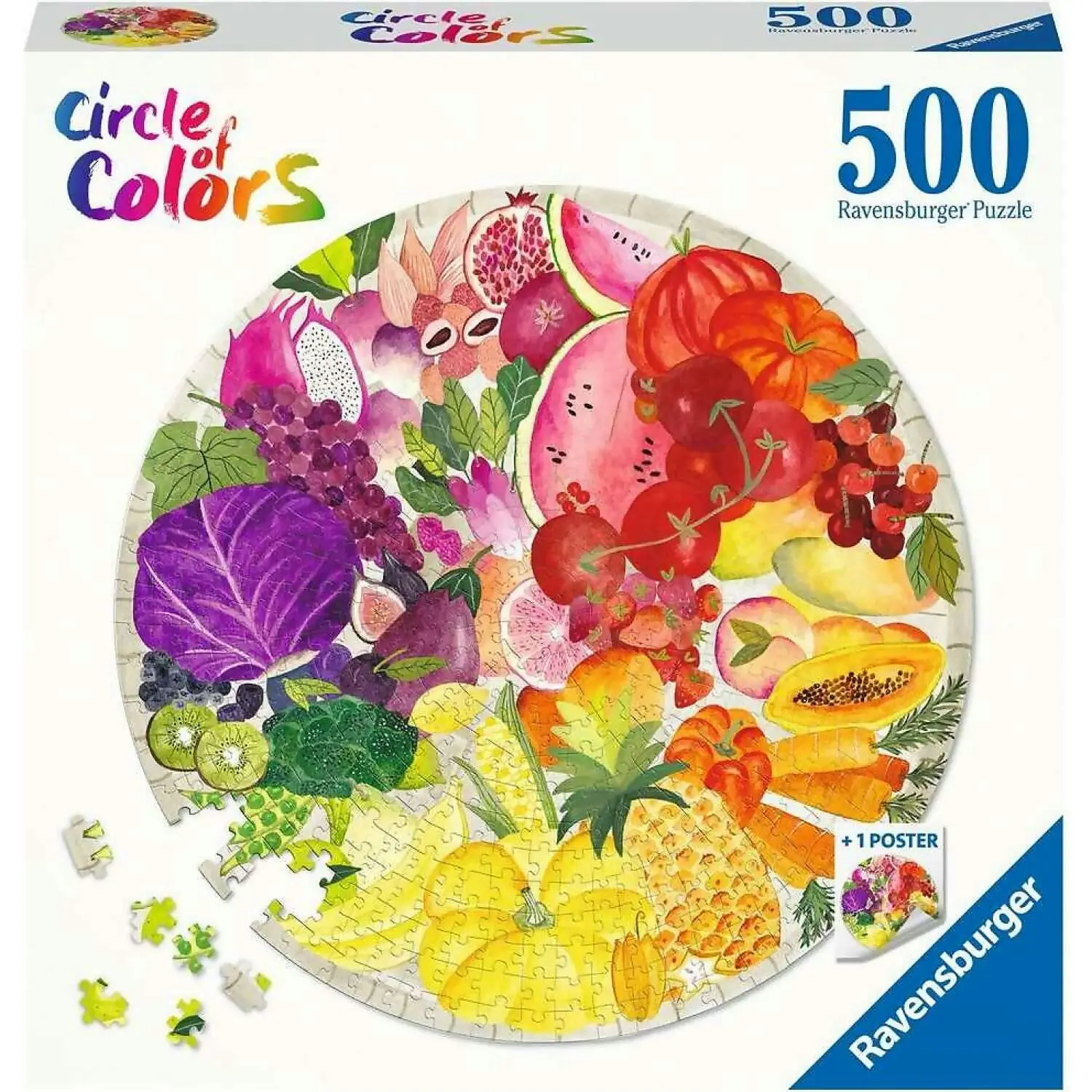 Ravensburger - Circle Of Colors Fruits And Vegetables Jigsaw Puzzle 500pc