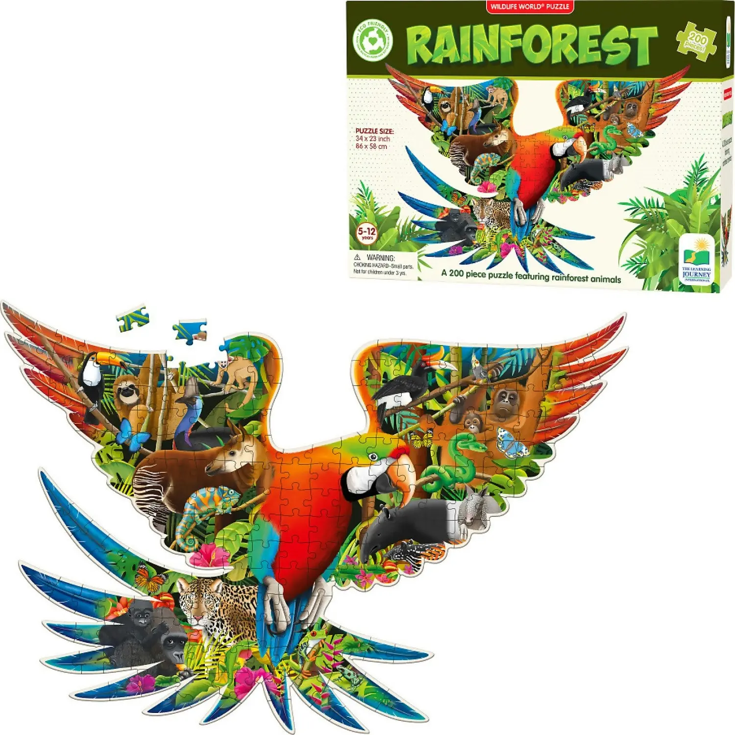 WILDLIFE WORLD - Rainforest Jigsaw Puzzle 200pc