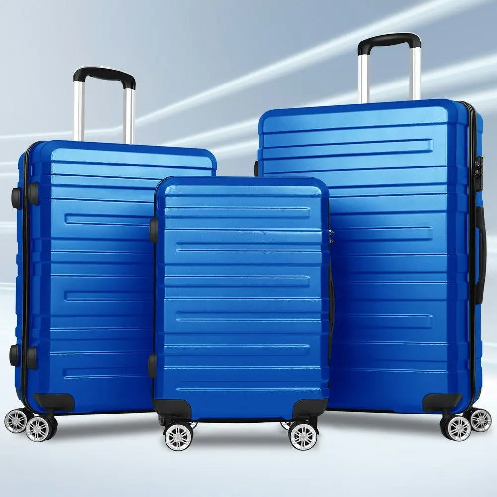 Alfordson 3PCS Luggage Suitcase Trolley Set Hard Case Travel Storage TSA Lock Hero Blue