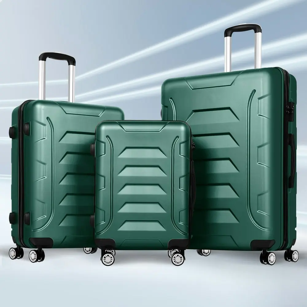 Alfordson 3PCS Luggage Suitcase Trolley Set Hard Case Travel Storage TSA Lock Dina Green