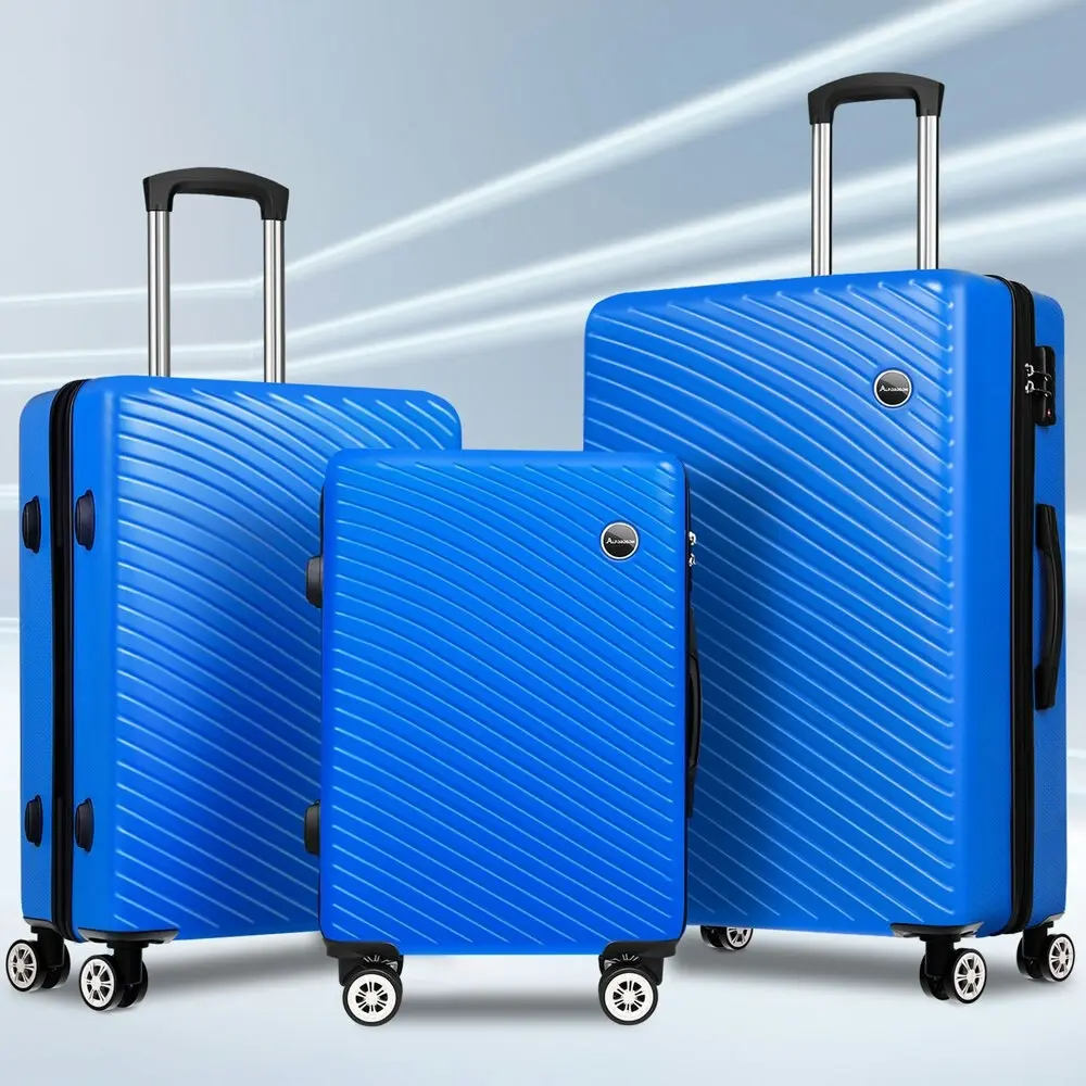 Alfordson 3PCS Luggage Suitcase Trolley Set Hard Case Travel Storage TSA Lock Timothy Blue