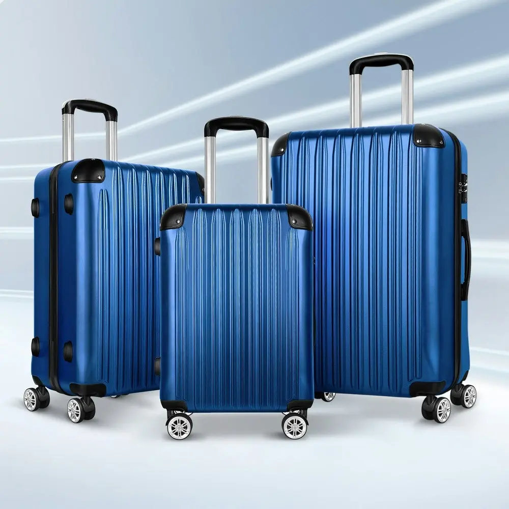 Alfordson 3PCS Luggage Suitcase Trolley Set Hard Case Travel Storage TSA Lock Voyage Pro Blue