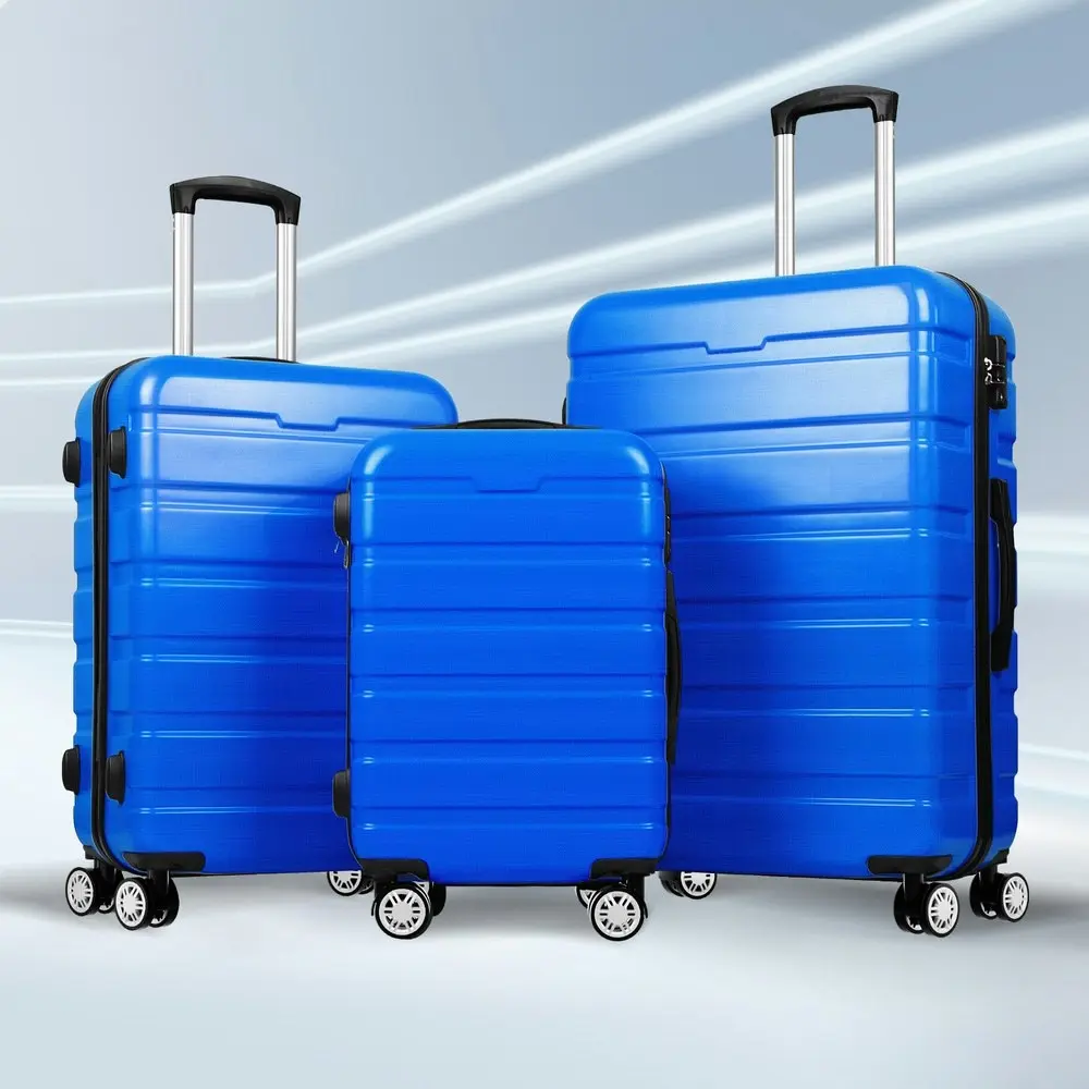 Alfordson 3PCS Luggage Suitcase Trolley Set Hard Case Travel Storage TSA Lock Sparco Elite Blue