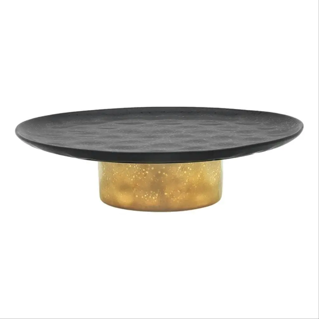 Ecology Speckle Gold Footed Cake Stand 32cm - Ebony