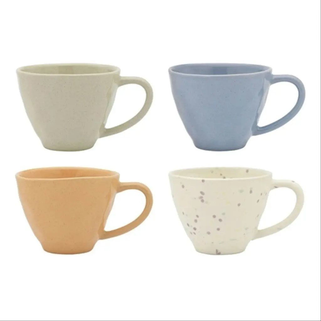 Ecology Speckle Set Of 4 Mugs 380ml - Multi Polka, Sky, Peach, Oatmeal