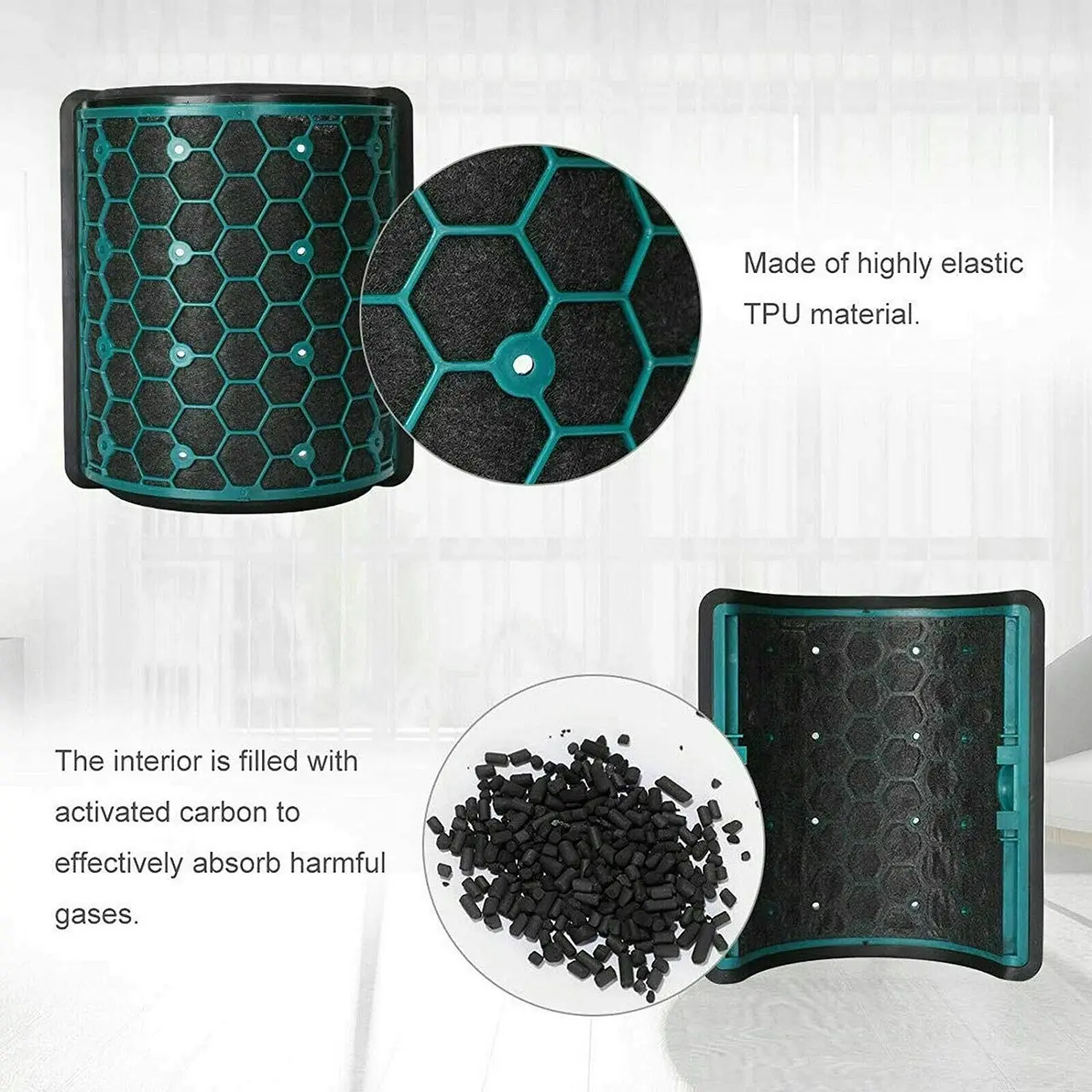 Glass Hepa + Inner Carbon Filter For Dyson Pure Cool Air Purifier