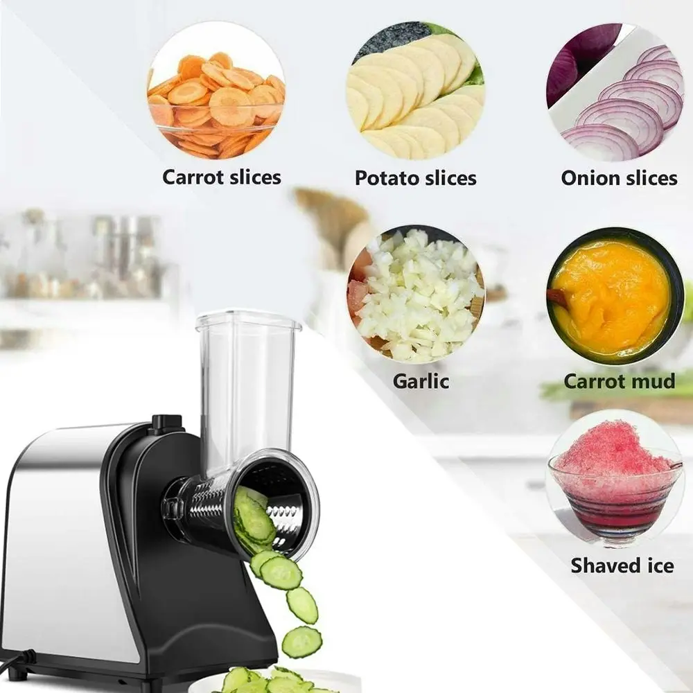 Electric Grater Vegetable Food Rotary Drum Chopper Slicer - One Size