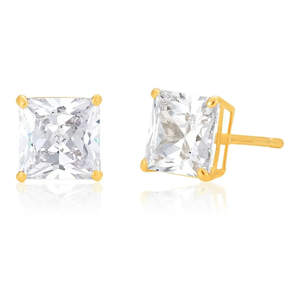 9ct Yellow Gold Zirconia Studs