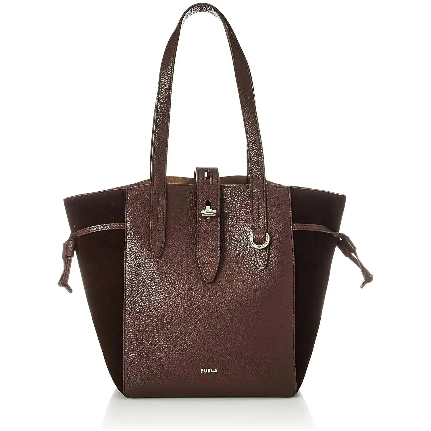 Furla Net Medium Tote - Brown Suede Leather