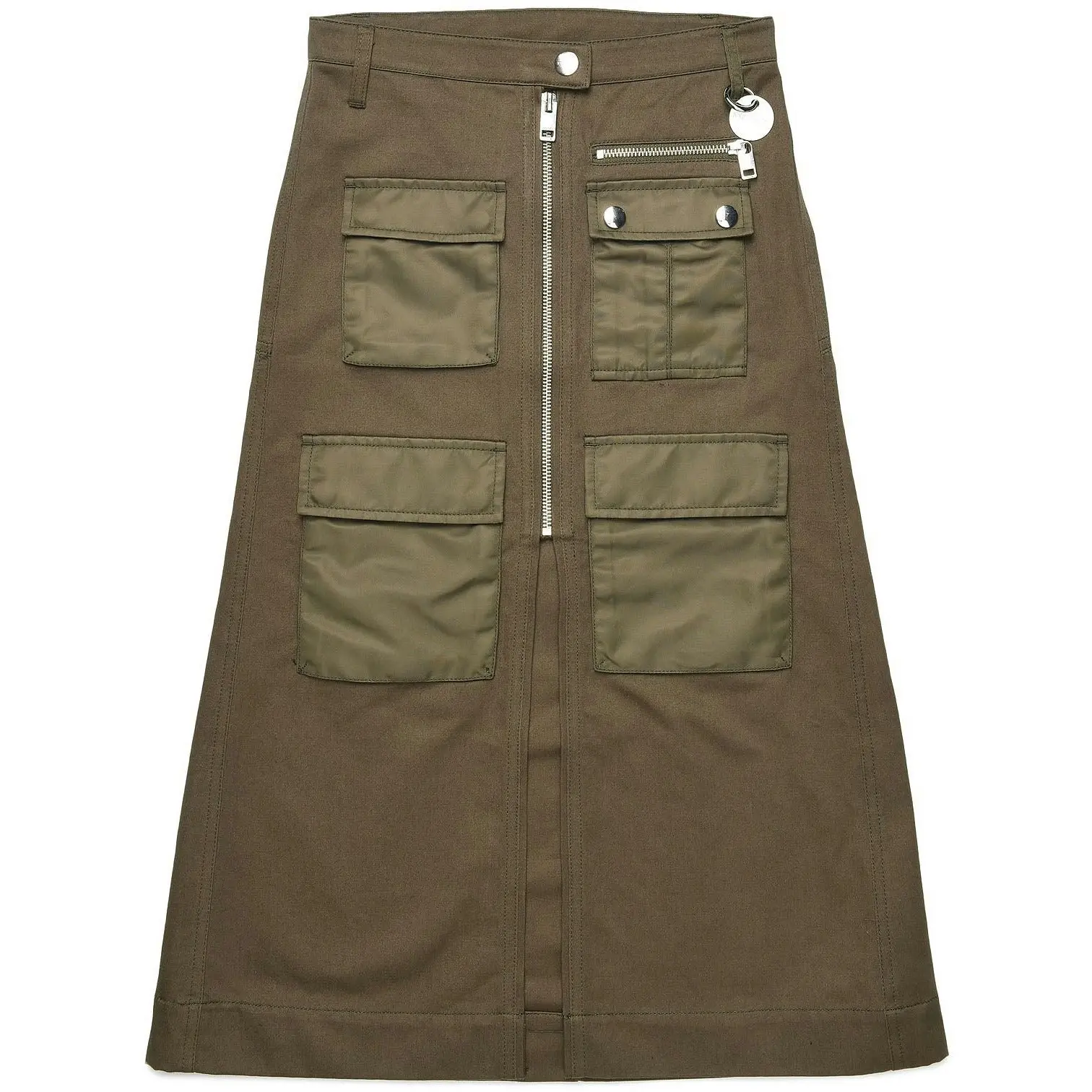 Diesel Girls Khaki Long Skirt With Several Compartments