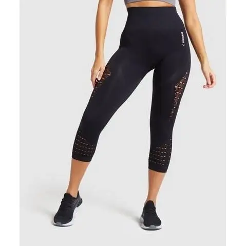 Gymshark Energy+ Seamless Cropped Leggings - Black