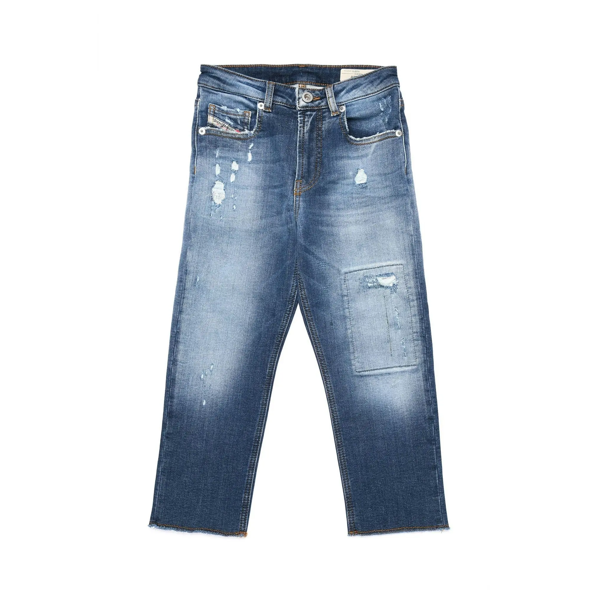 Diesel Girls Aryel Washed Straight Leg Jeans In Blue