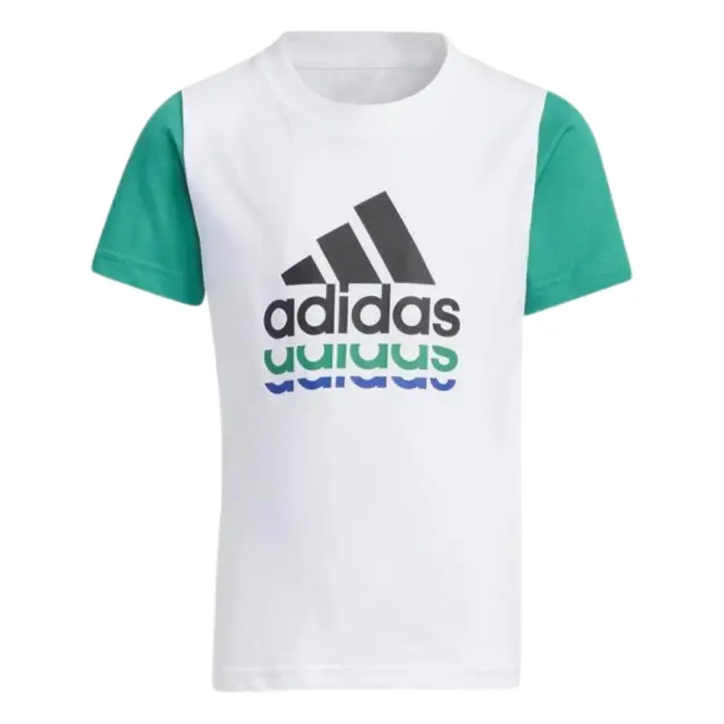 Adidas Kids White And Green T-shirt