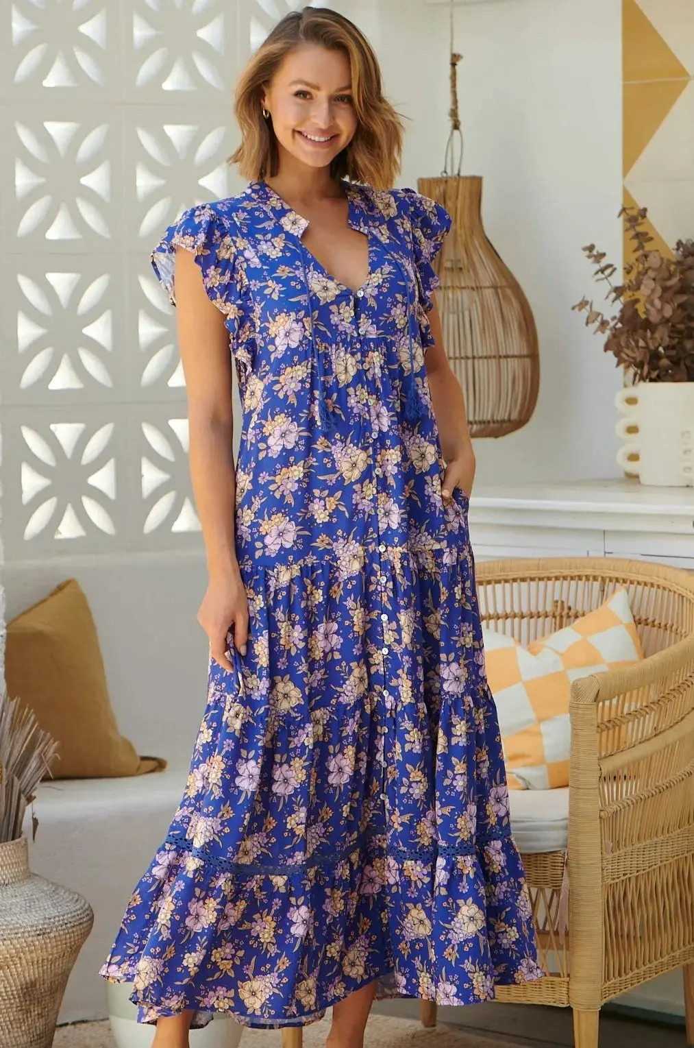 Jaase Delfina Print Agnes Maxi Dress