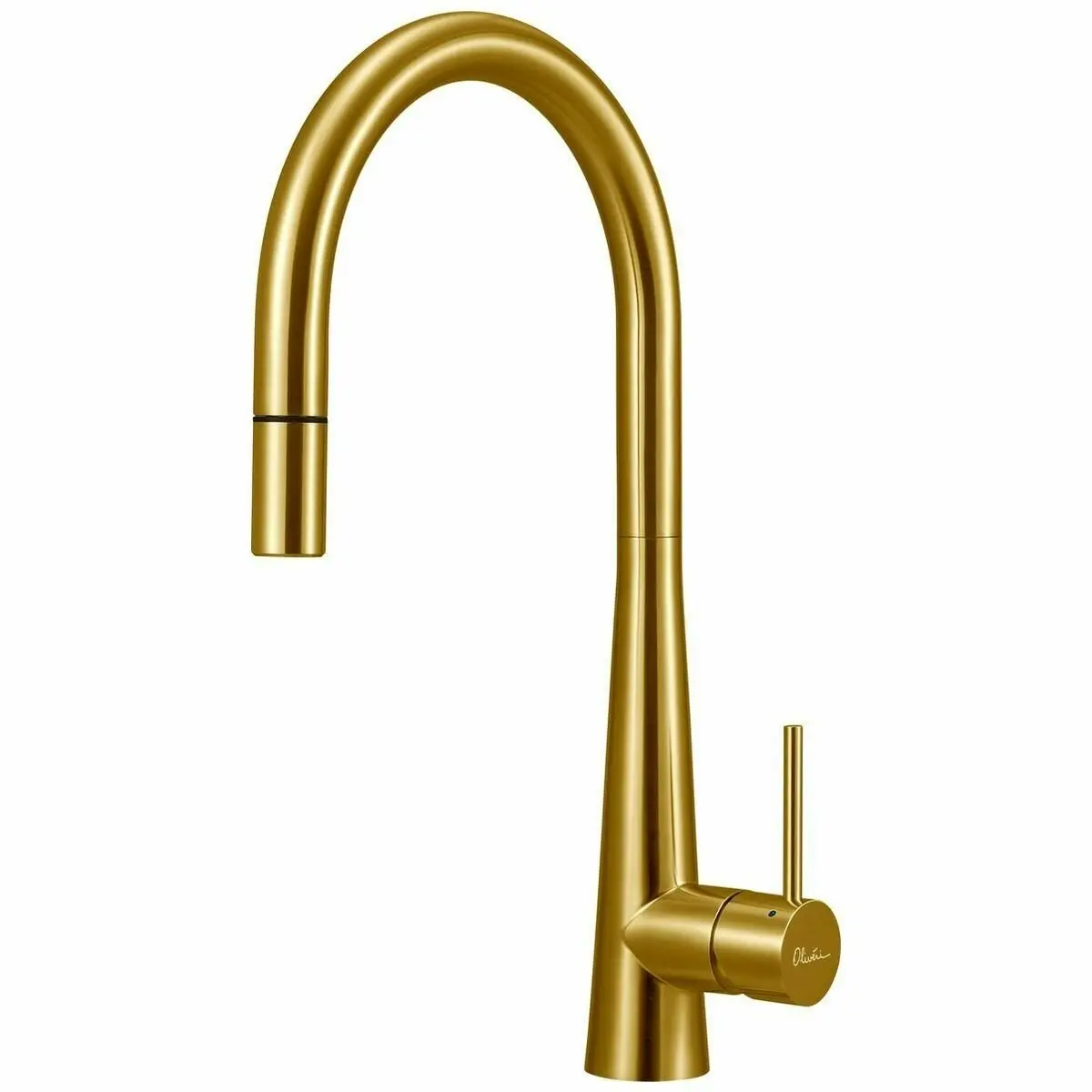 Oliveri Essente Goose Neck Pull Out Mixer Tap Gold