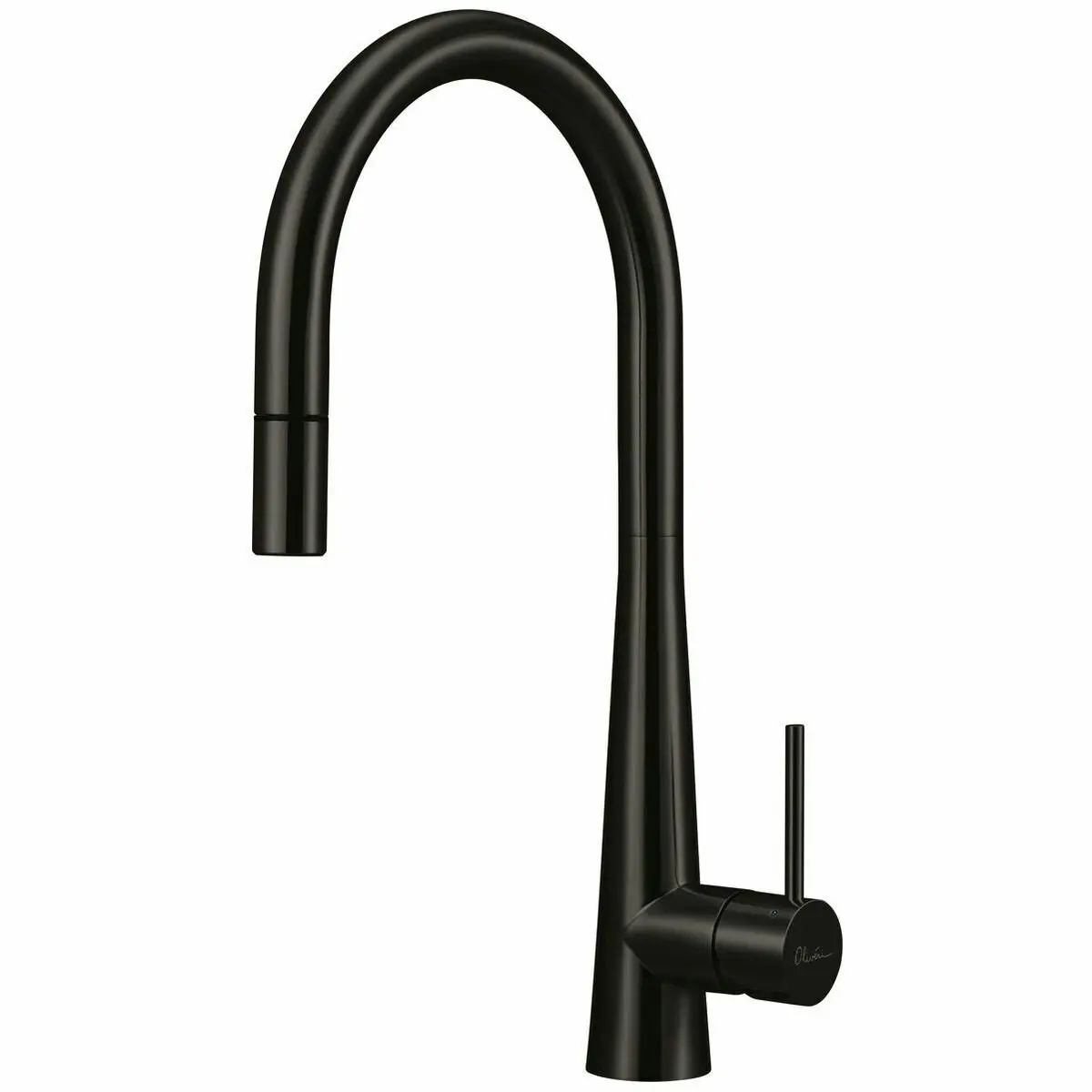 Oliveri Essente Goose Neck Pull Out Mixer Tap Black