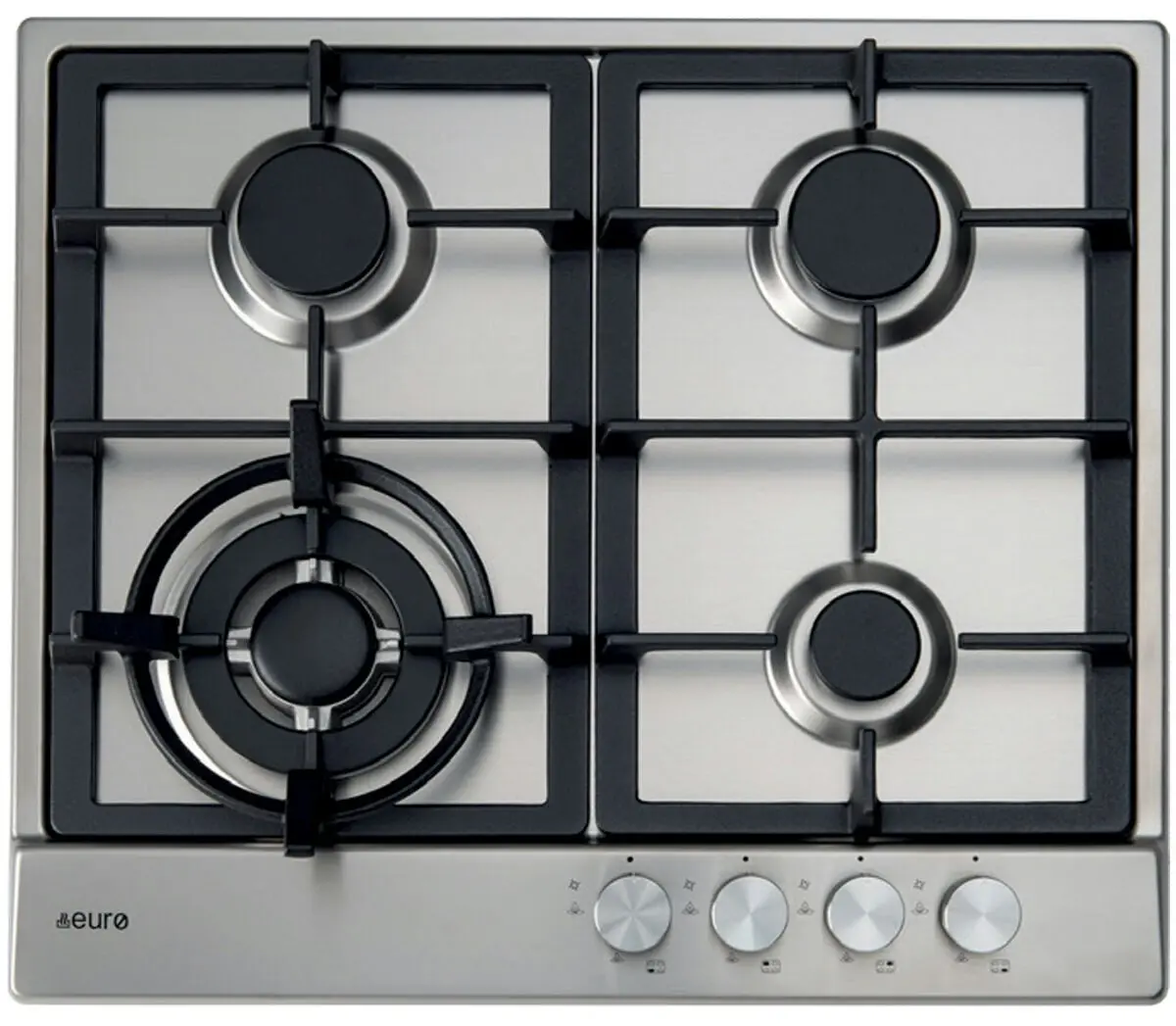 Euro Appliances 60cm Natural Gas Stainless Steel Cooktop