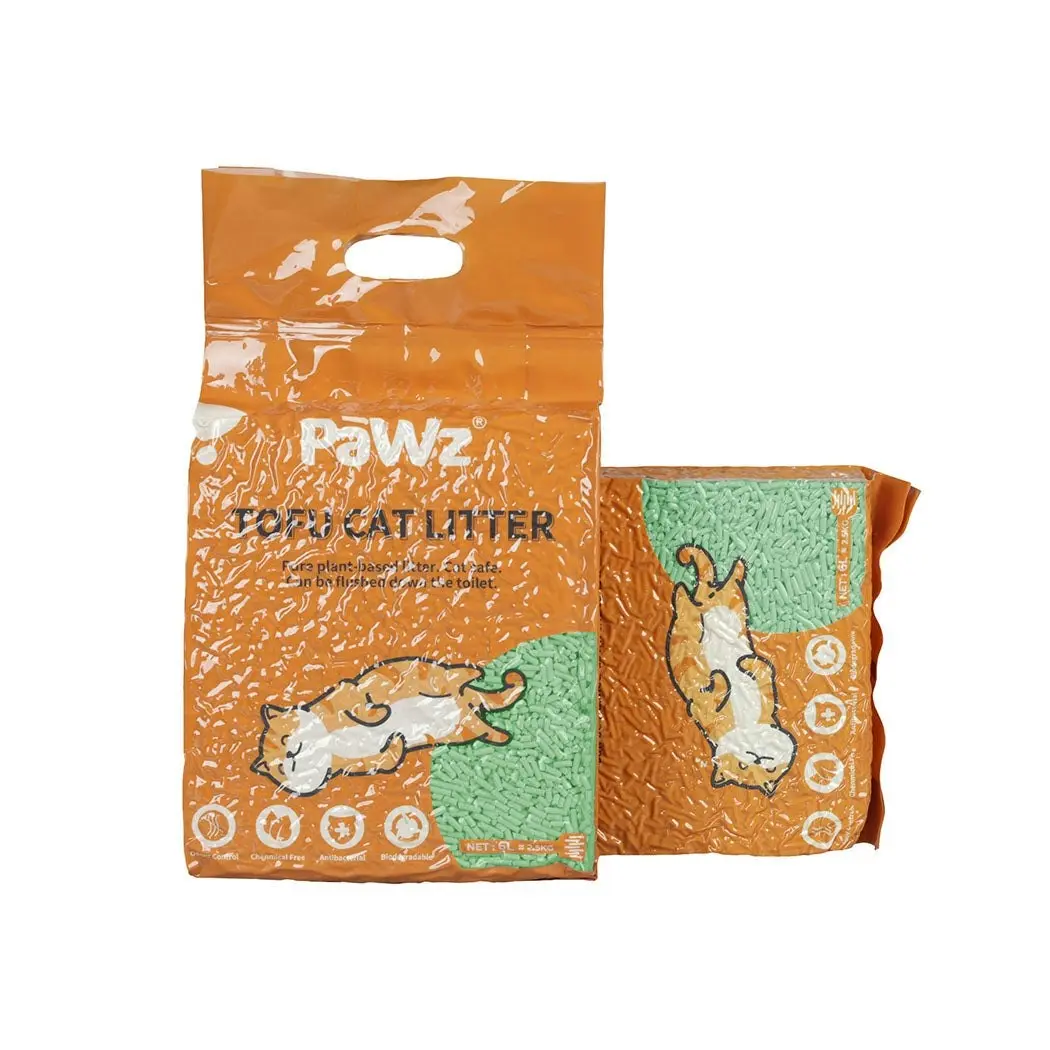 Pawz 2.5kg Tofu Cat Litter Clumping Flushable Fast Super Absorben Green Tea x4