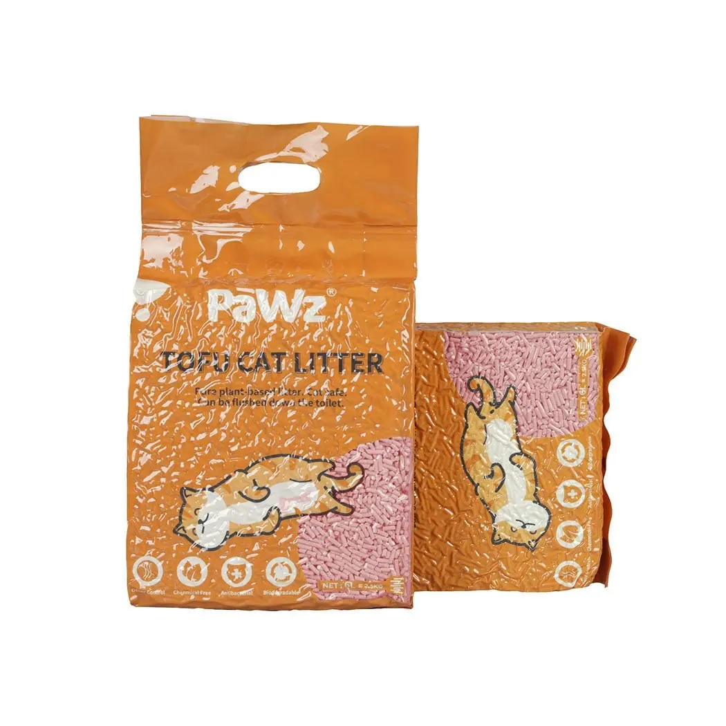 Pawz 2.5kg Tofu Cat Litter Clumping Flushable Fast Super Absorben Watermelon x1