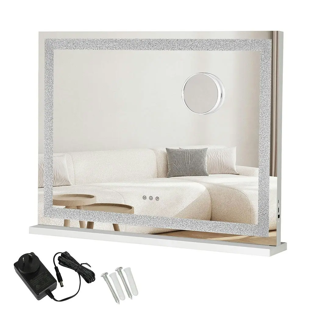 Yezi Holliwood Touch Crystal Vanity LED Mirror Makeup USB Tabletop Middle