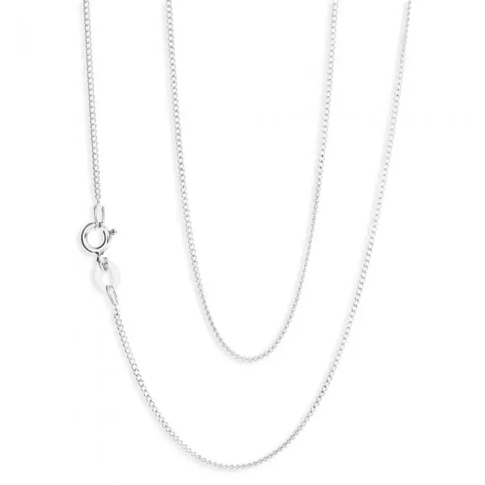 Sterling Silver 30 Gauge Curb Chain in 45cm