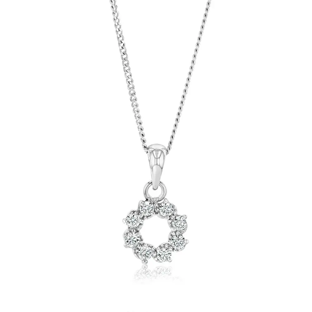 Sterling Silver Cubic Zirconia Circle Of Life Pendant