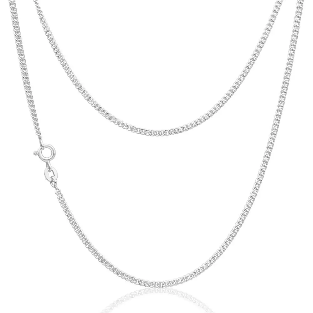 Sterling Silver Curb 60 Gauge 45cm Chain