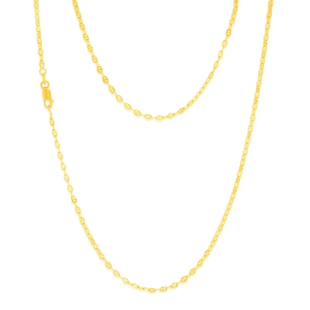 9ct Yellow Gold Silverfilled Fancy 45cm Chain