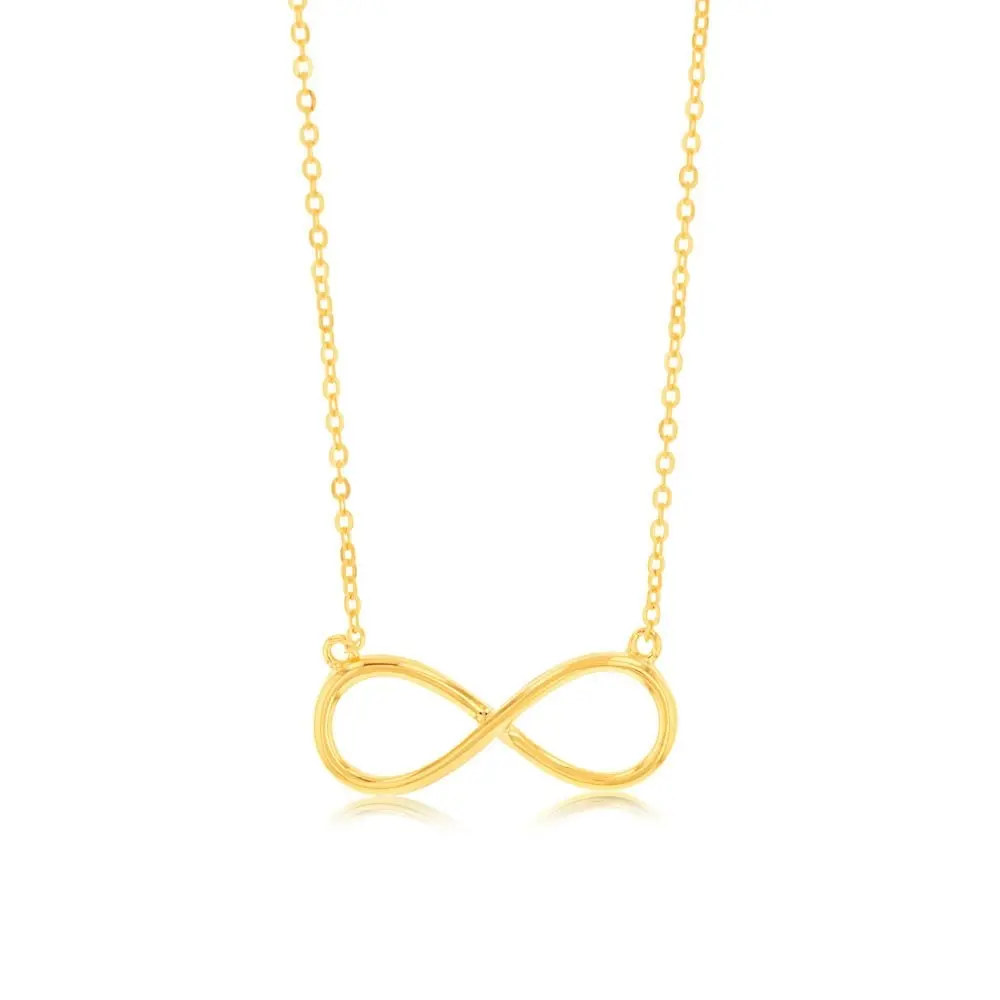 Sterling Silver Gold Plated Infinity Pendant On 40+5cm Chain