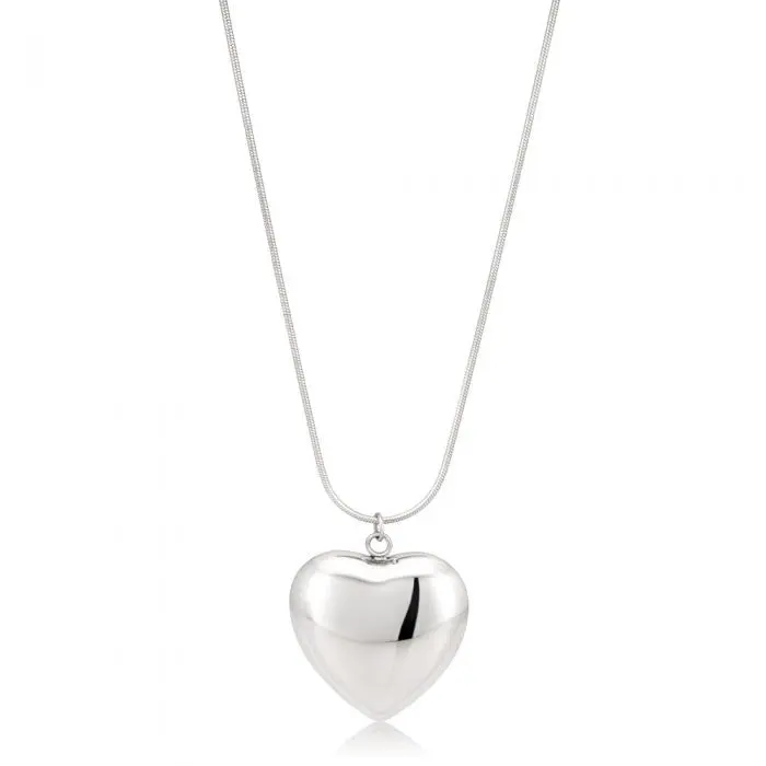 Stainless Steel Large Heart Pendant with 80cm Stainless Steel Chain