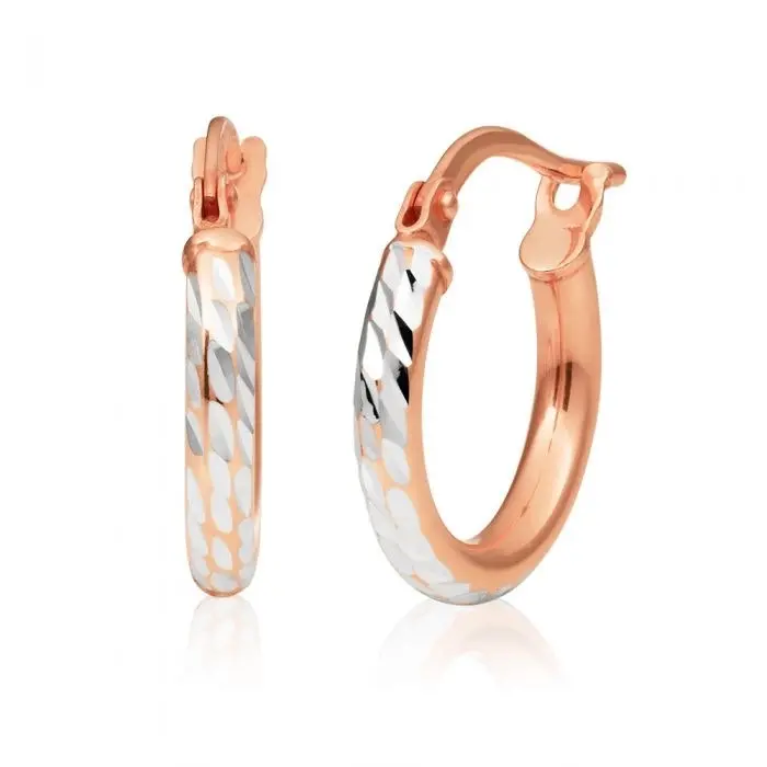 9ct Rose Gold Silver Filled 2x10mm Hoop Earrings