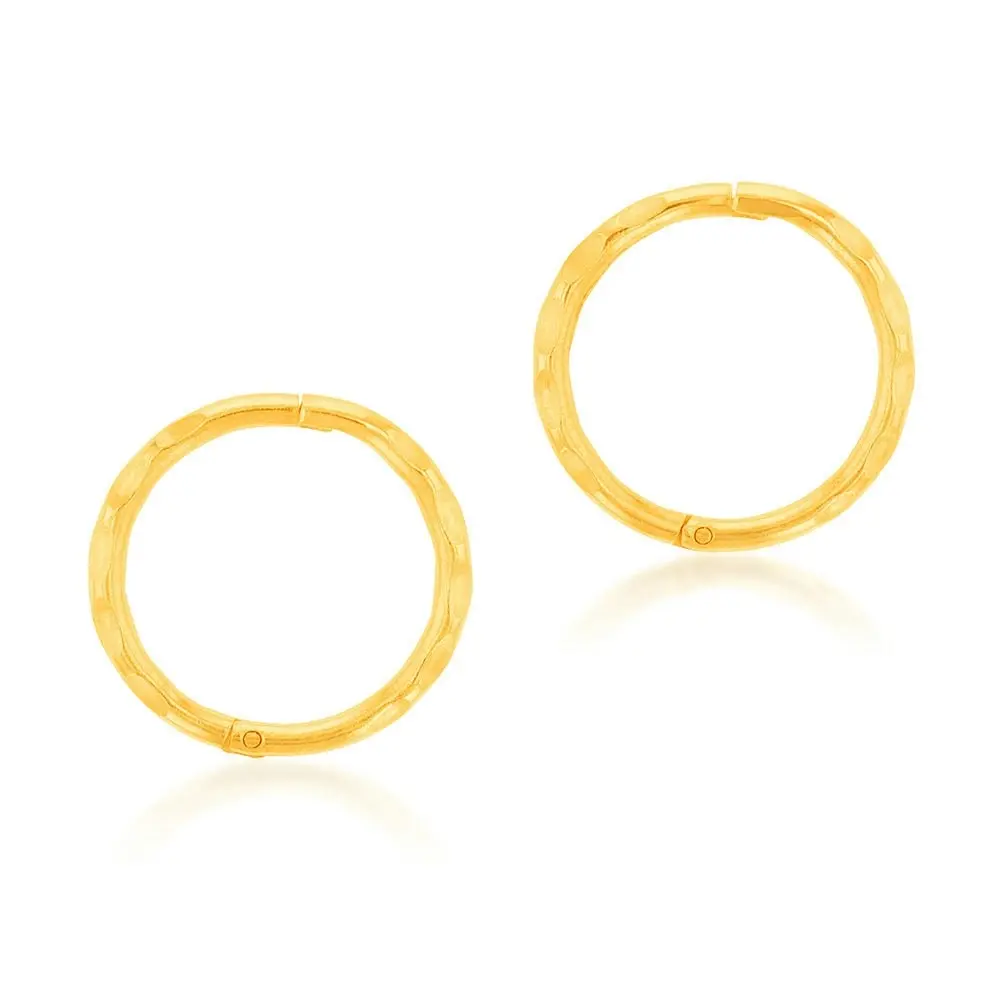 9ct Yellow Gold Sleeper 8mm Facet Earrings