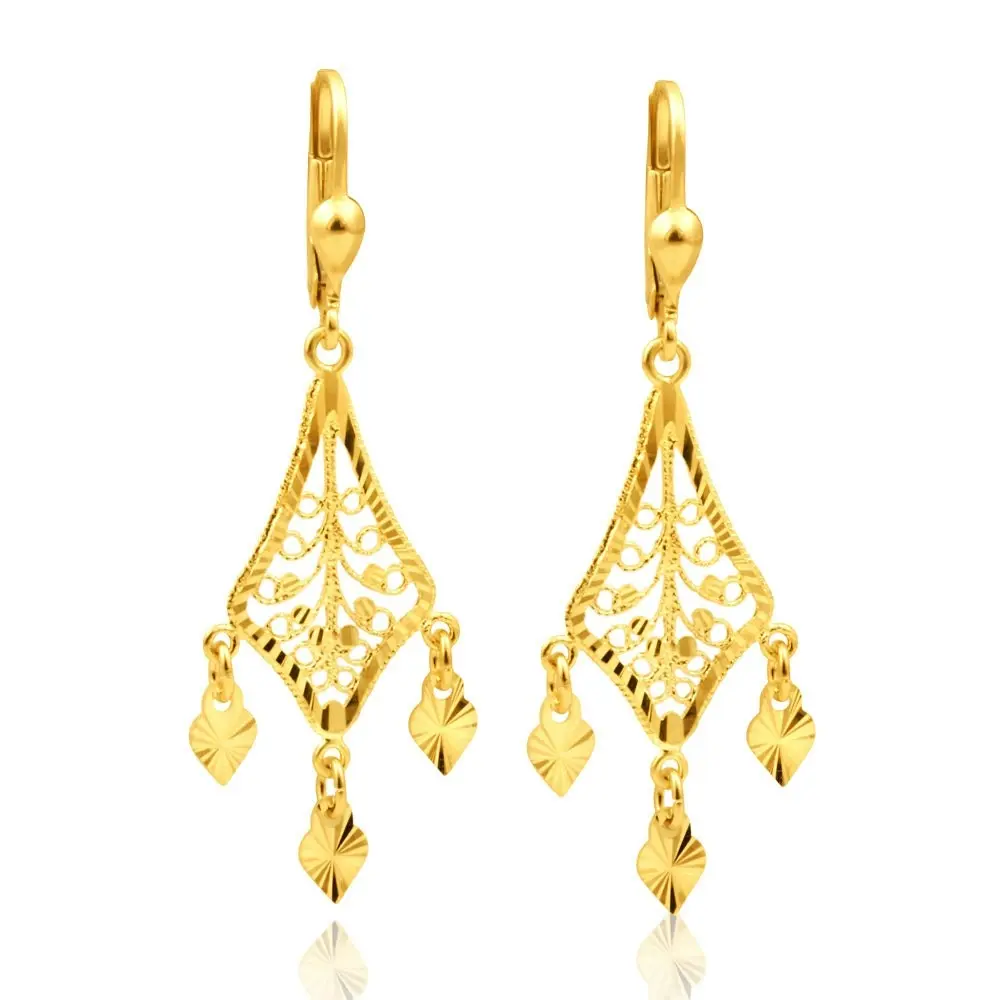 9ct Yellow Gold Chandelier Drop Earrings