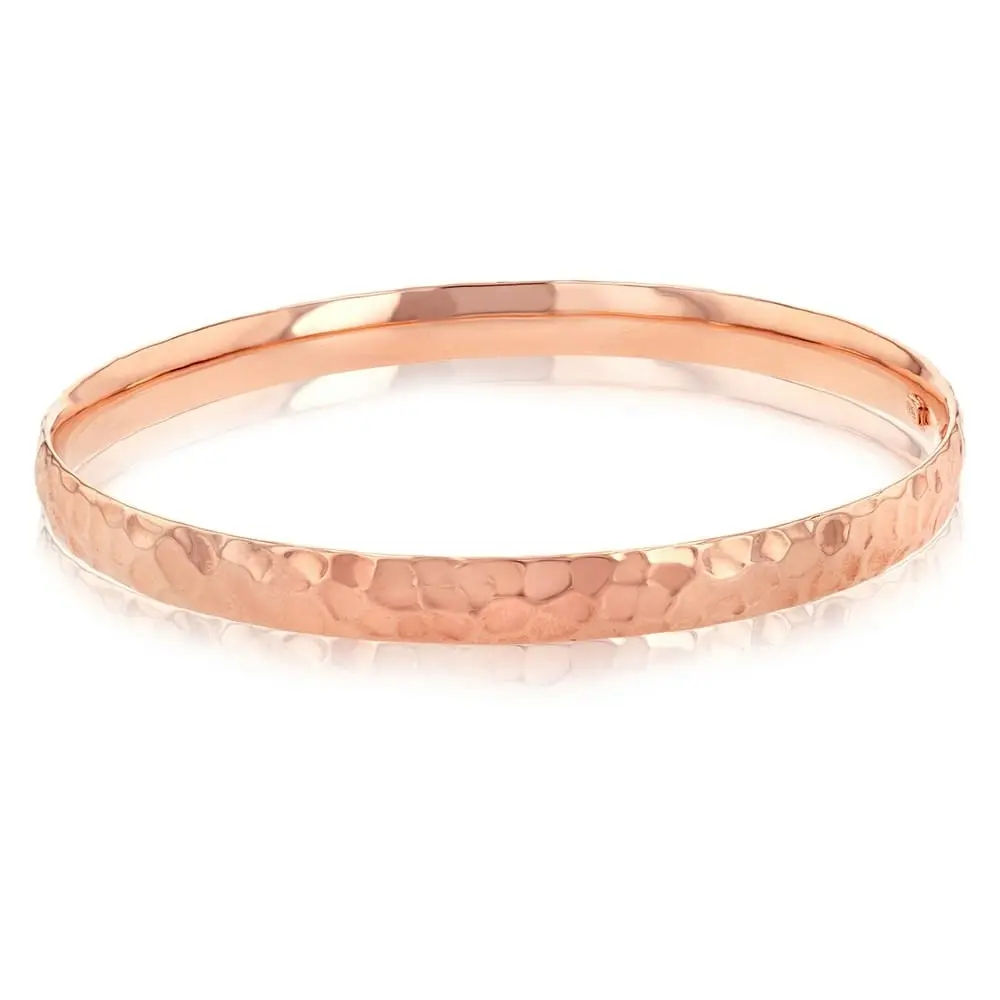 9ct Rose Gold Silverfilled Diamond Cut Bangle