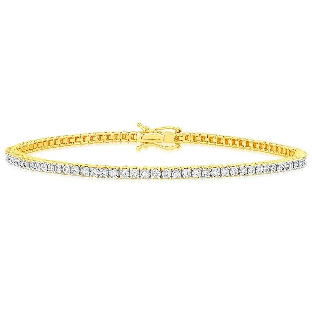 1/2 Carat Luminesce Lab Grown Diamond 17.5cm Tennis Bracelet in 9ct Yellow Gold