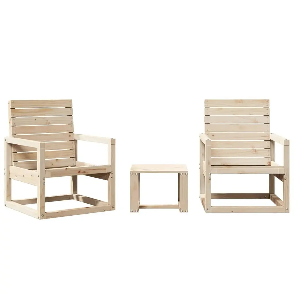 3 Piece Garden Lounge Set Solid Wood Pine 832552