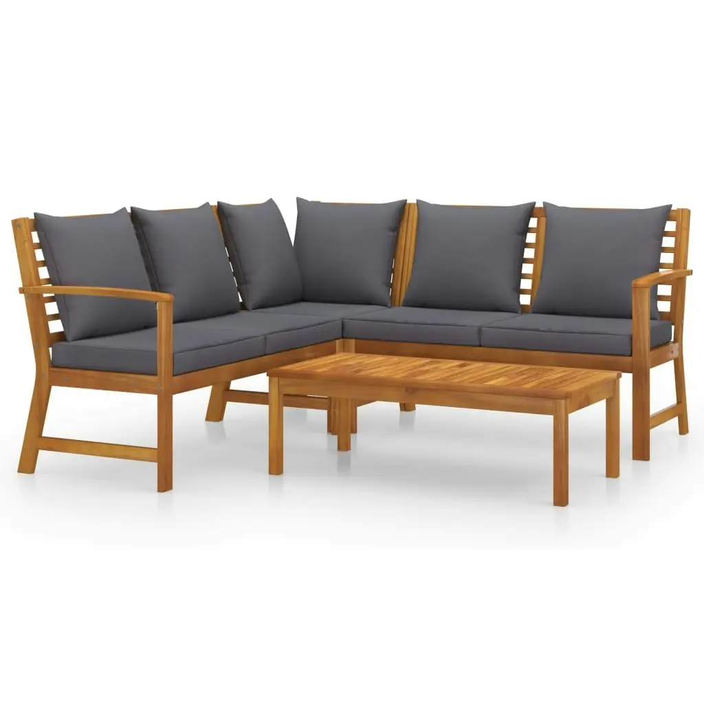 4 Piece Garden Lounge Set with Cushion Solid Acacia Wood 3057776