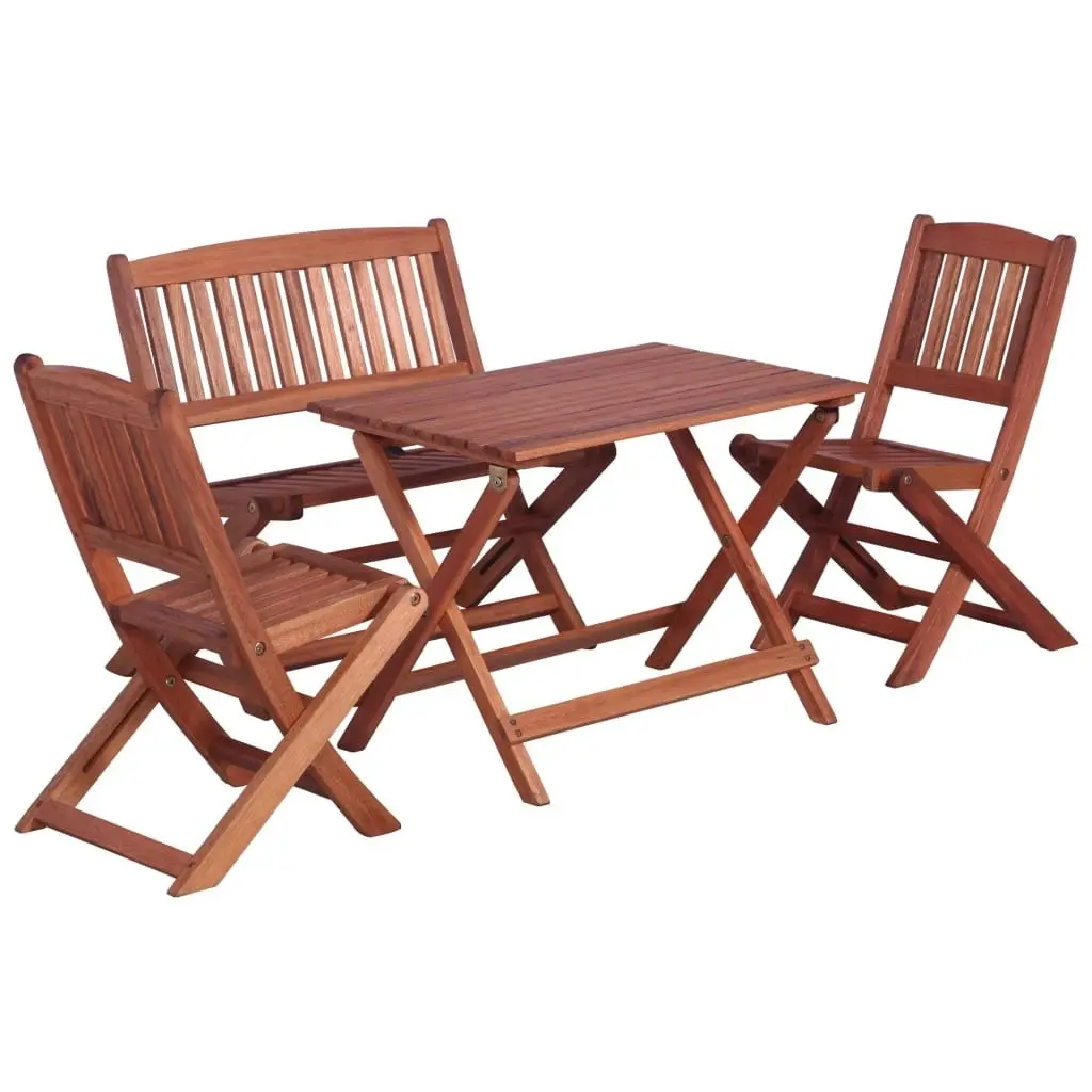 4 Piece Outdoor Dining Set for Children Solid Eucalyptus Wood 45585