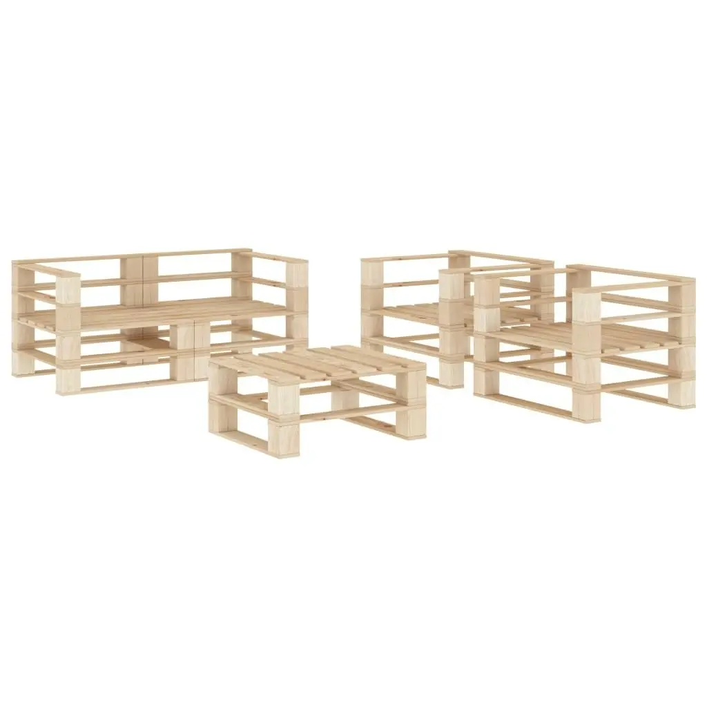 5 Piece Garden Lounge Set Pallets Wood 3052160