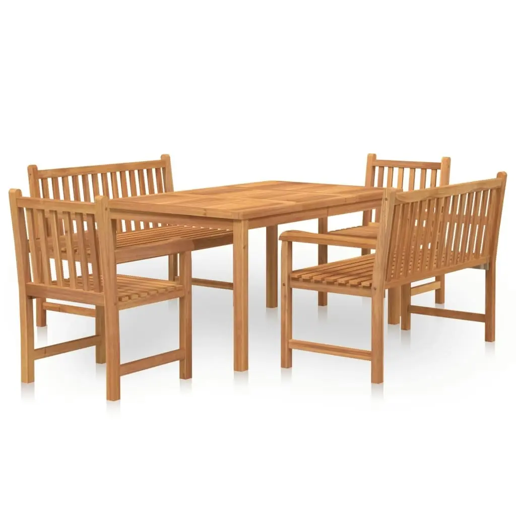 5 Piece Garden Dining Set Solid Wood Teak 3157167