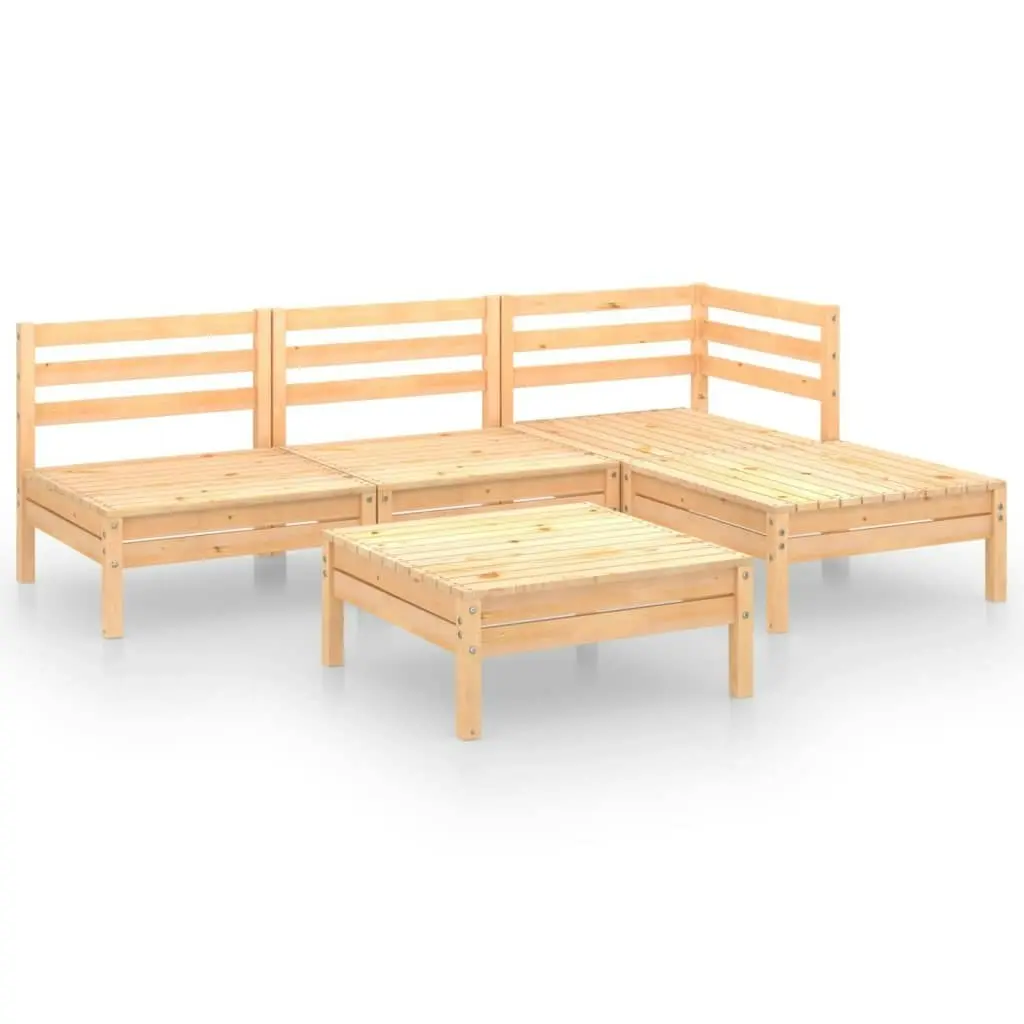 5 Piece Garden Lounge Set Solid Pinewood 3082632