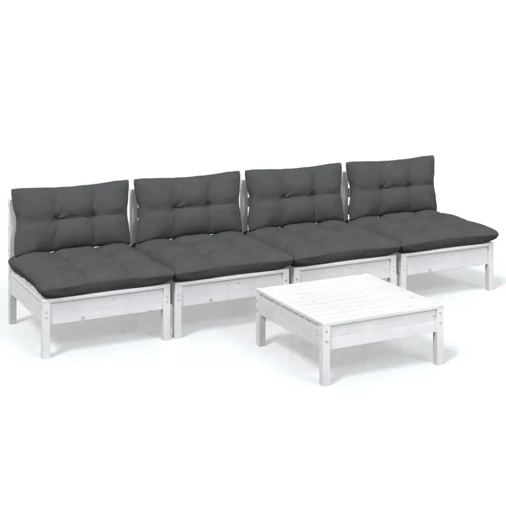 5 Piece Garden Lounge Set with Anthracite Cushions Pinewood 3096131