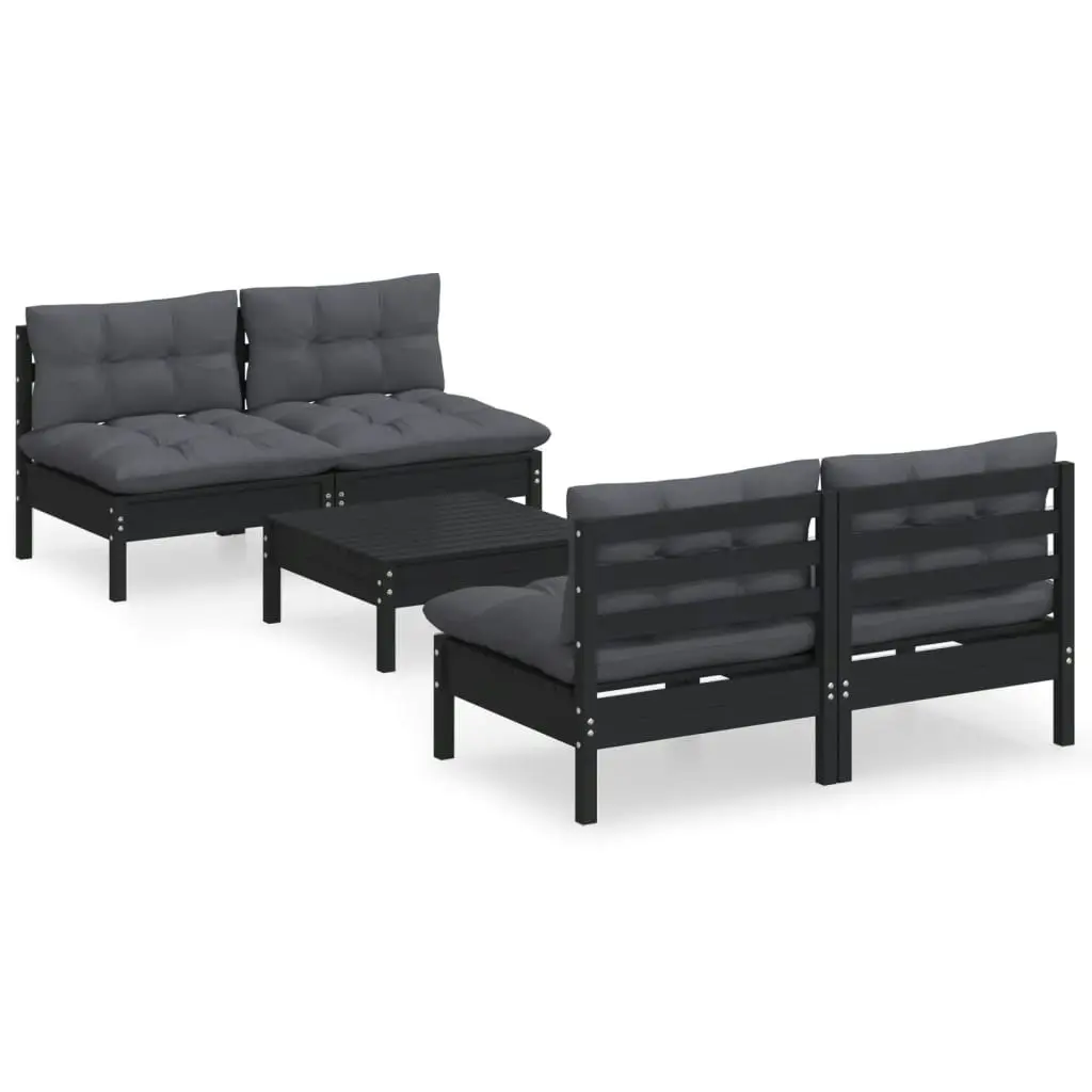 5 Piece Garden Lounge Set with Anthracite Cushions Pinewood 3096008