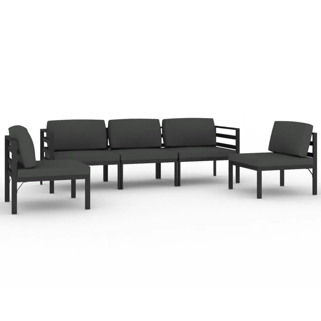 5 Piece Garden Lounge Set with Cushions Aluminium Anthracite 3107790