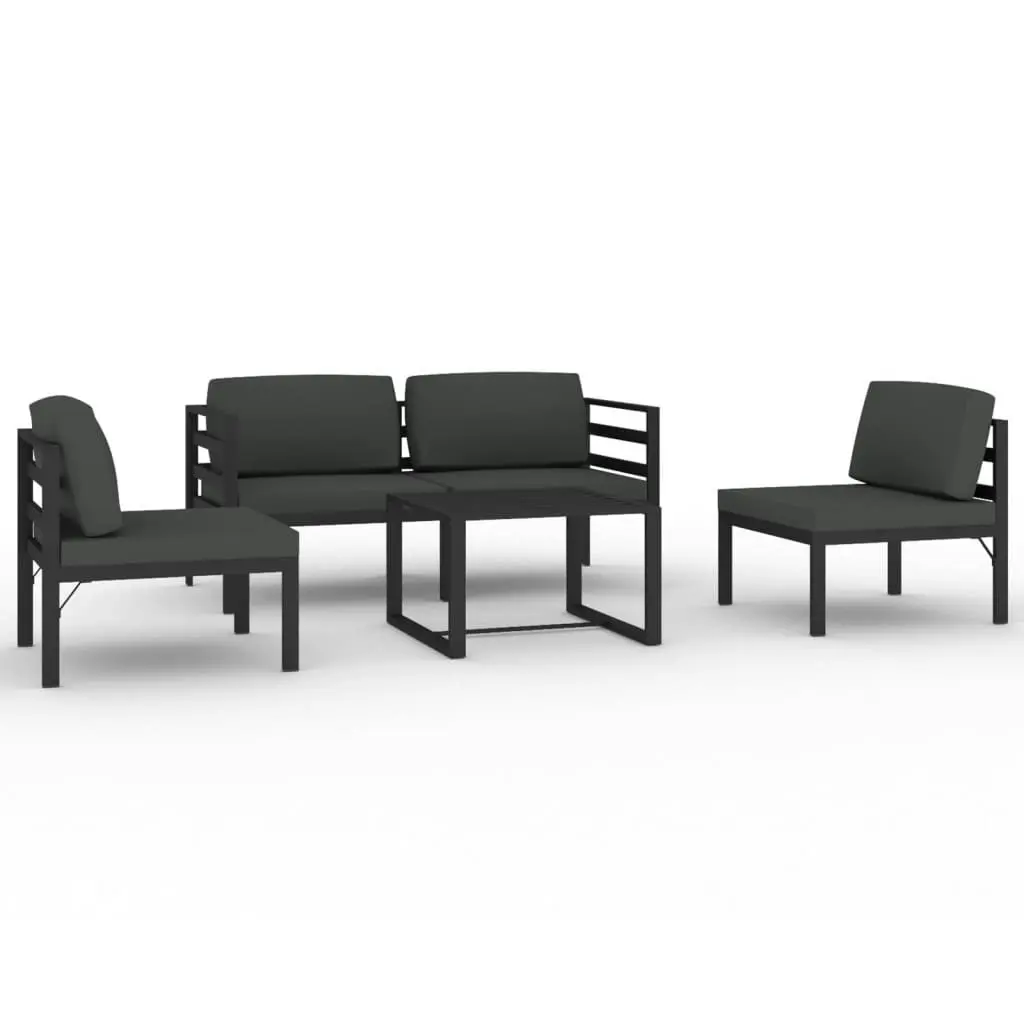 5 Piece Garden Lounge Set with Cushions Aluminium Anthracite 3107788